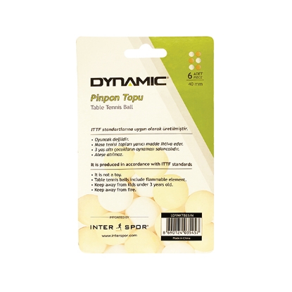 Resim DYNAMIC B23021121 6LI PİNPON TOPU      - Dynamic 