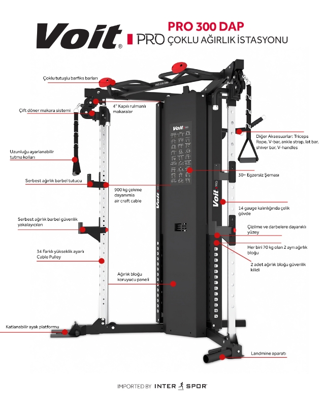 Resim Voit PRO 300 Ağırlık Çalışma İstasyonu 