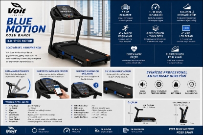 Resim Voit Blue Motion New 3.0 HP Otomatik Eğimli Katlanabilir Koşu Bandı